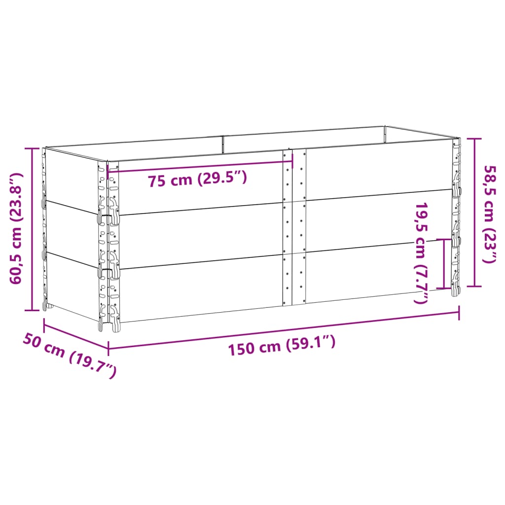 Poggiapiedi da Giardino Marrone 150x50cm Legno Massello di Pino | homemem39