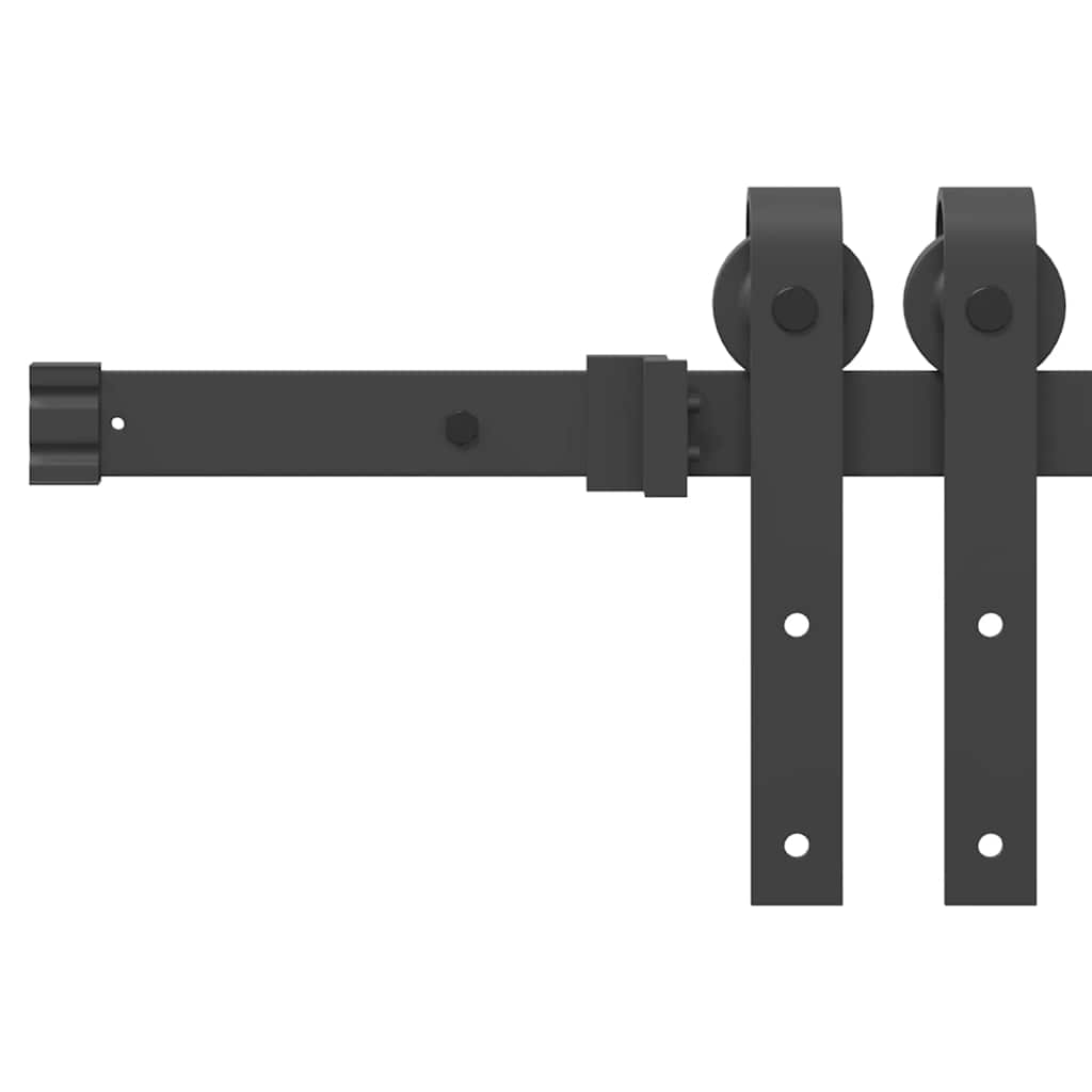 Kit di Binari per Porte Scorrevoli 152,5 cm Acciaio Nero | homemem39