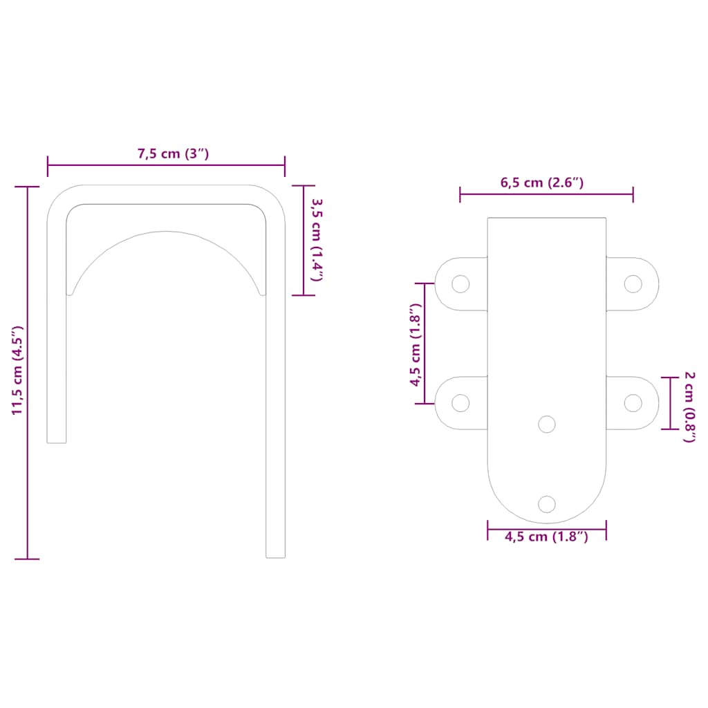 Staffe Bypass Porta della Fienile 4 pz Guide Tonde Acciaio Inox | homemem39