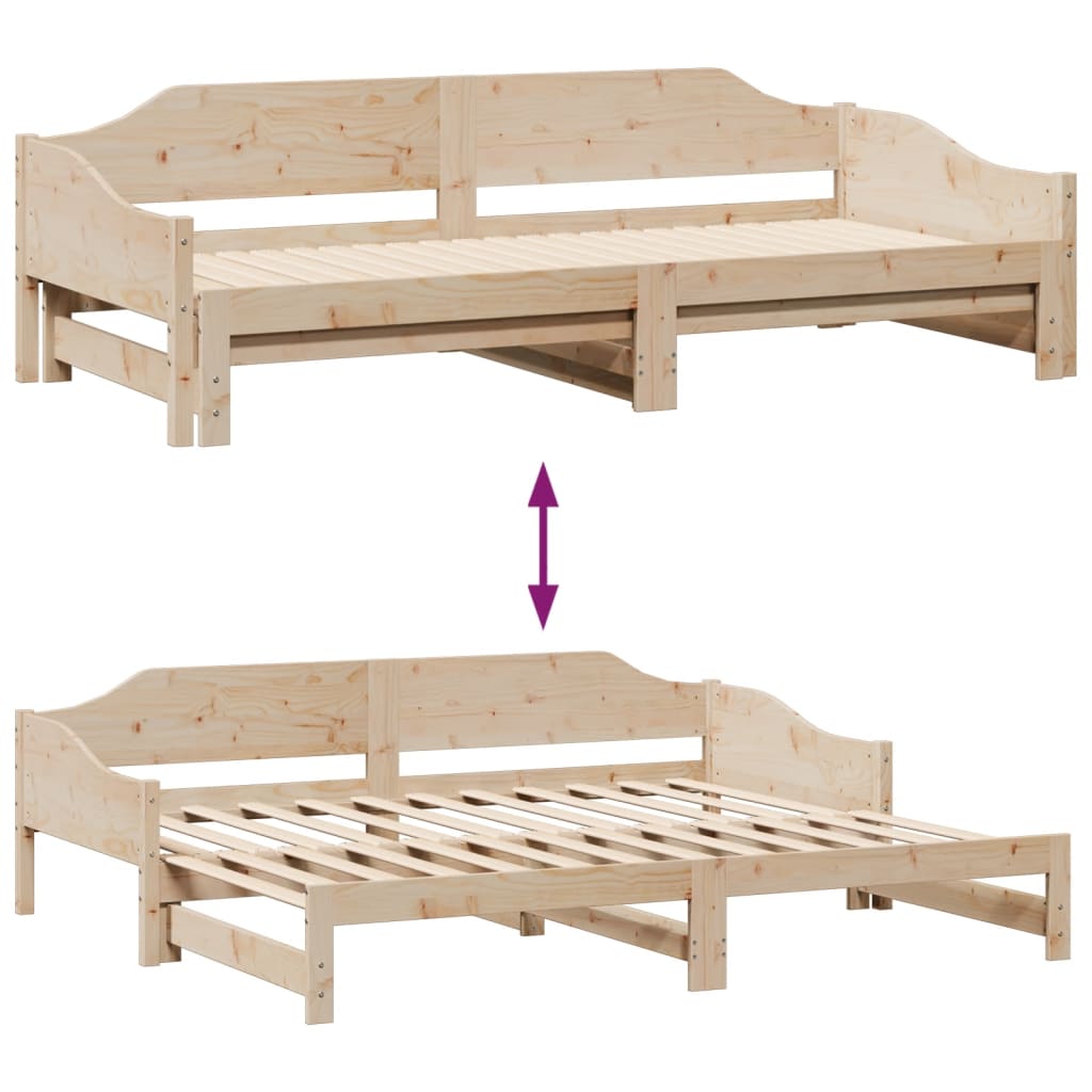 Divano Letto con Letto Estraibile 90x190 cm Legno Massello Pino | homemem39