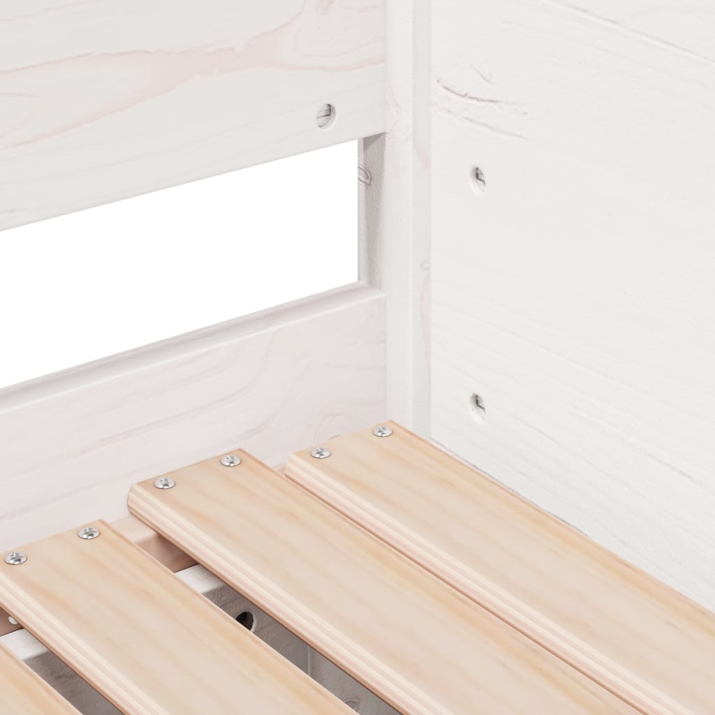 Divano Letto con Letto Estraibile Bianco 90x190cm Massello Pino - homemem39