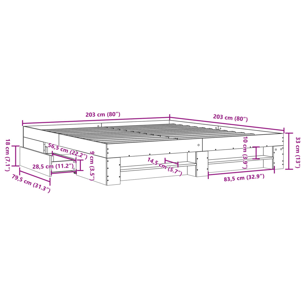 Giroletto Grigio Cemento 200x200 cm in Legno Multistrato
