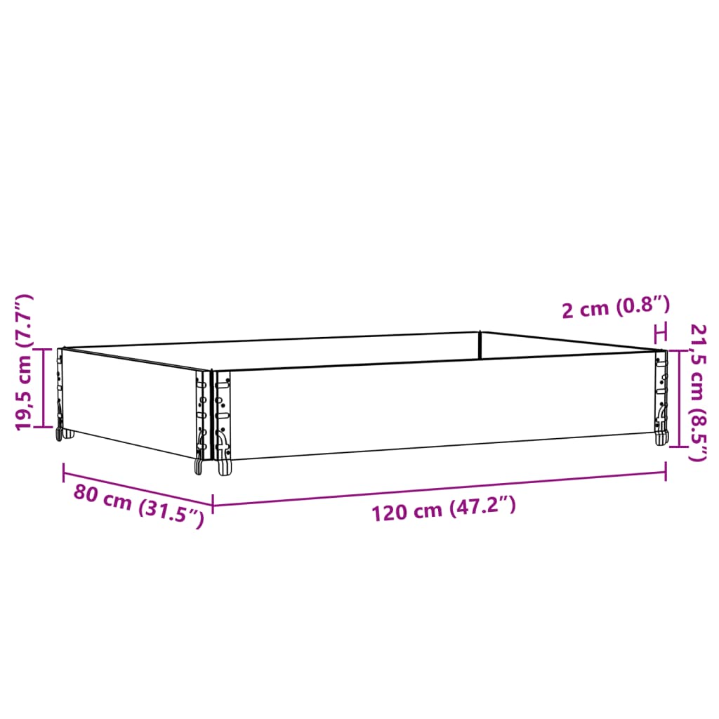 Paretale per Pallet Marrone 120x80cm in Legno Massello di Pino