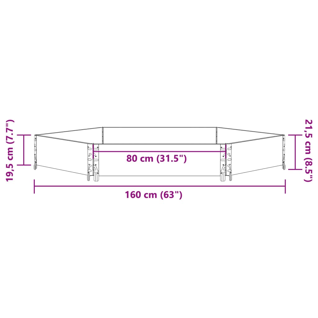 Fioriera Rialzata Esagonale Nera 160x160cm Legno di Pino | homemem39