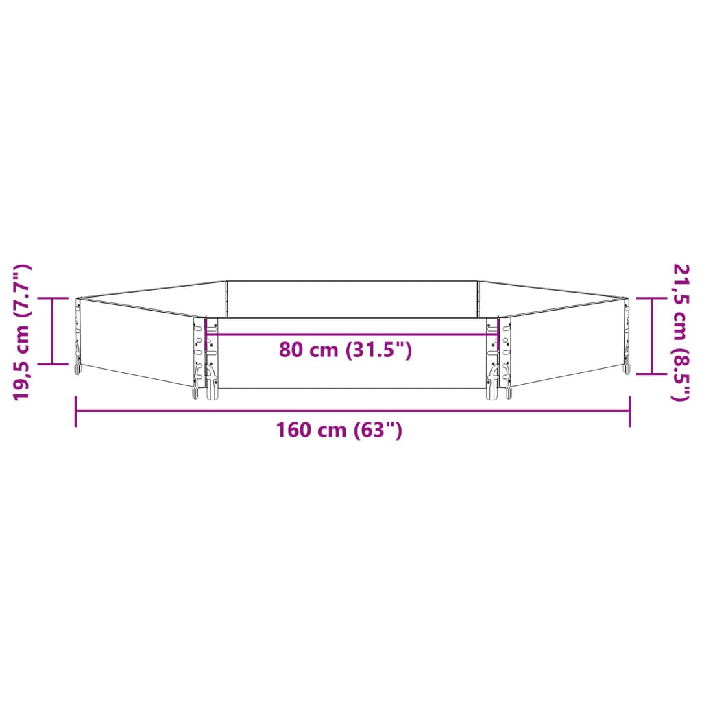 Fioriera Rialzata Esagonale Grigia 160x160cm Legno di Pino | homemem39