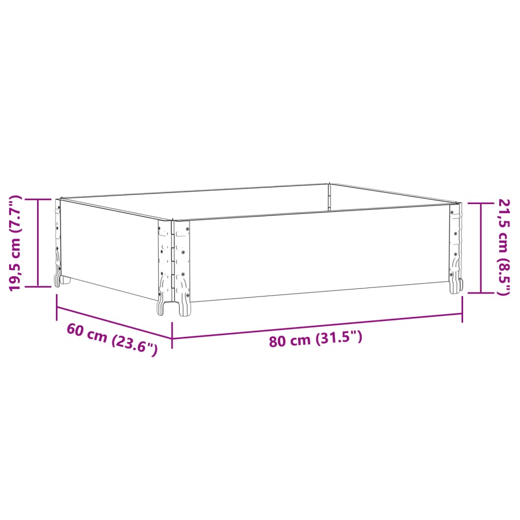 Fioriera da Giardino Marrone 80x60 cm Legno Massello di Pino | homemem39
