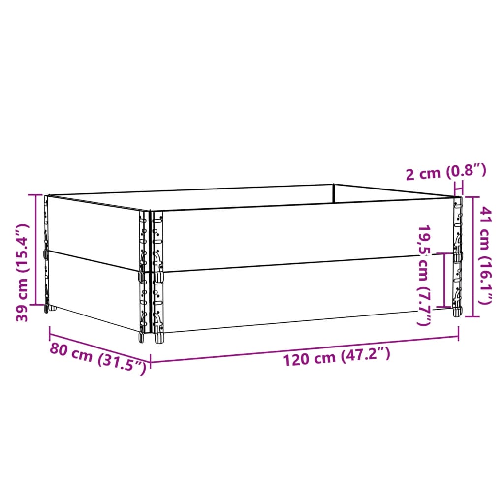 Fioriera da Giardino Nera 120x80 cm Legno Massello di Pino | homemem39