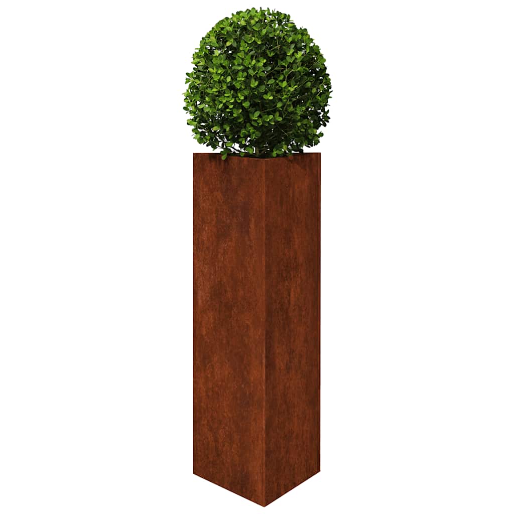 Fioriere da Giardino 2 pz Triangolari 30x26x75cm Acciaio Corten
