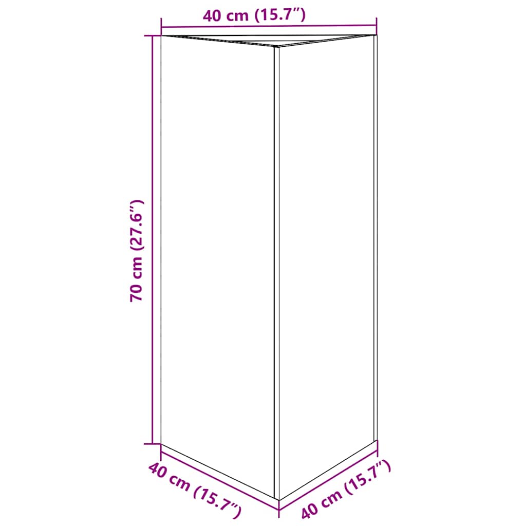 Fioriera da Giardino Triangolare 40x34,5x75 cm Acciaio Zincato