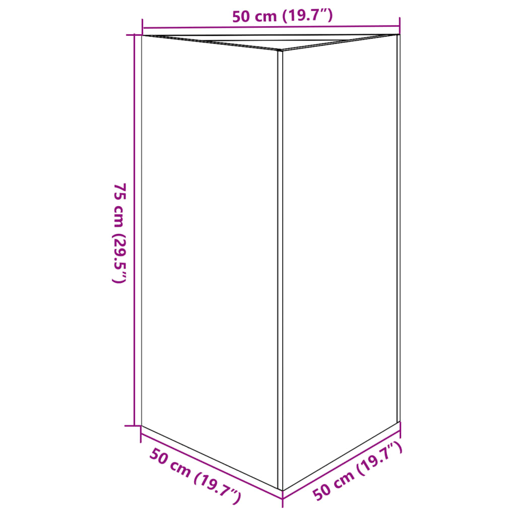 Fioriera da Giardino Triangolare 50x43x75 cm in Acciaio Inox | homemem39
