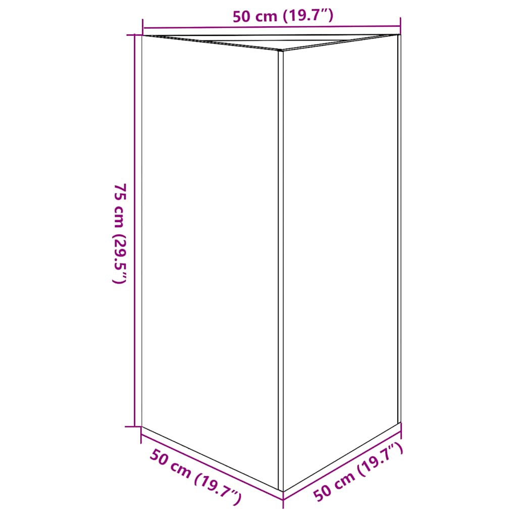 Fioriera da Giardino Triangolare 50x43x75 cm Acciaio Zincato | homemem39