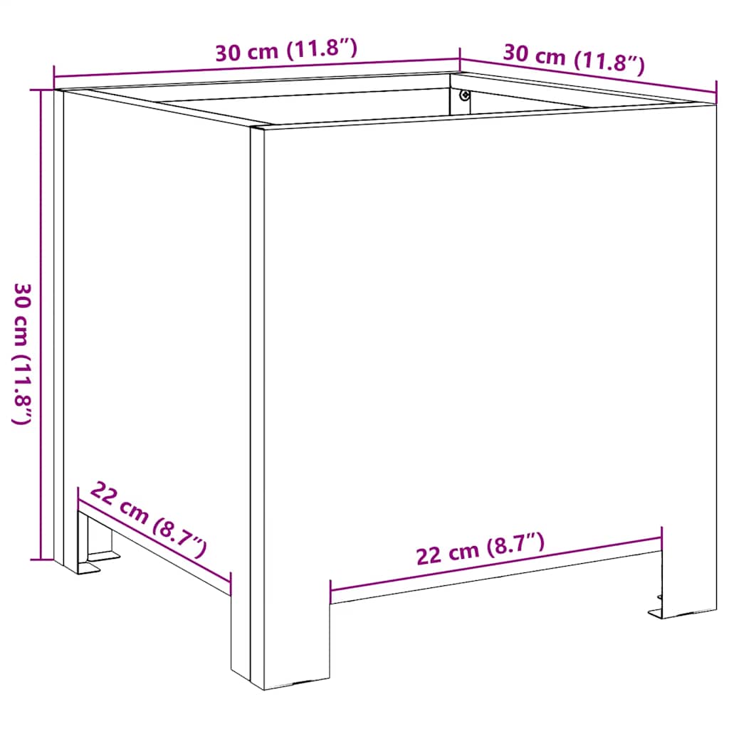 Fioriera da Giardino 30x30x30 cm Acciaio Zincato | homemem39