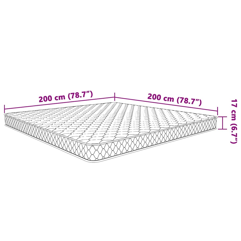 Materasso Viscoelastico Bianco 200x200x17 cm Morbido | homemem39