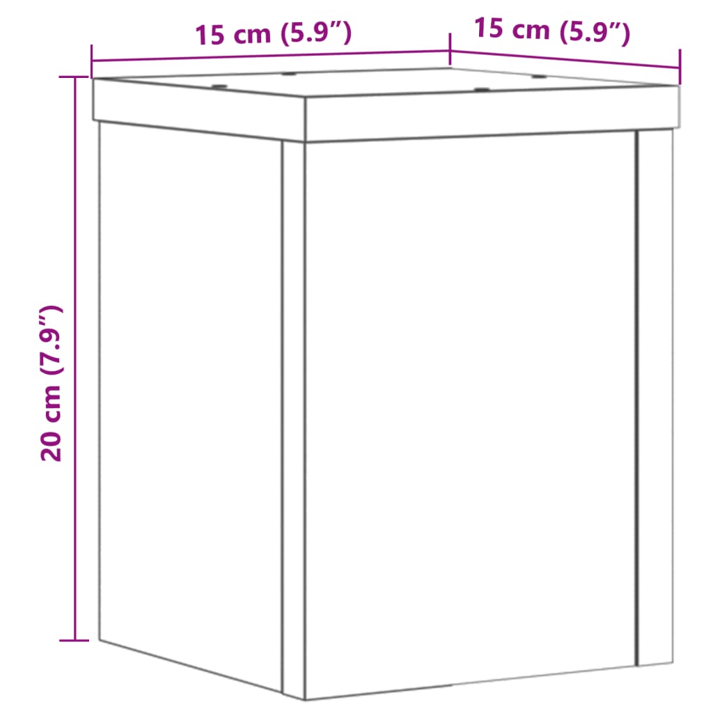 Supporti per Piante 2 pz Grigio 15x15x20 cm in Multistrato | homemem39