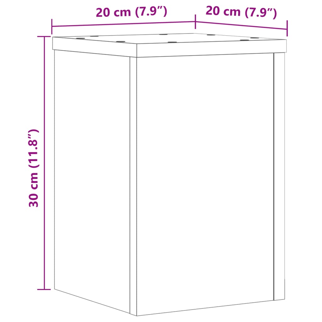 Supporti per Piante 2 pz Marrone 20x20x30 cm Legno Multistrato | homemem39
