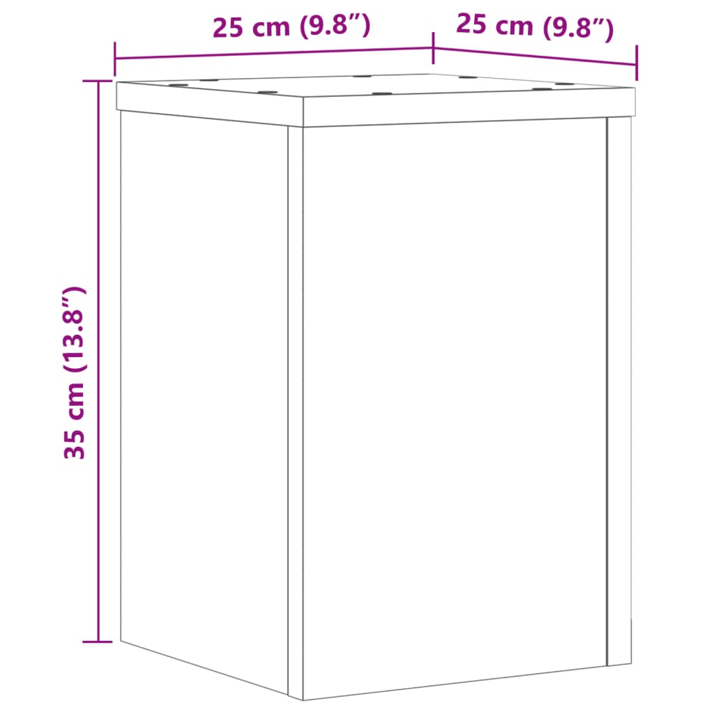 Supporti per Piante 2 pz Rovere 25x25x35 cm Legno Multistrato | homemem39