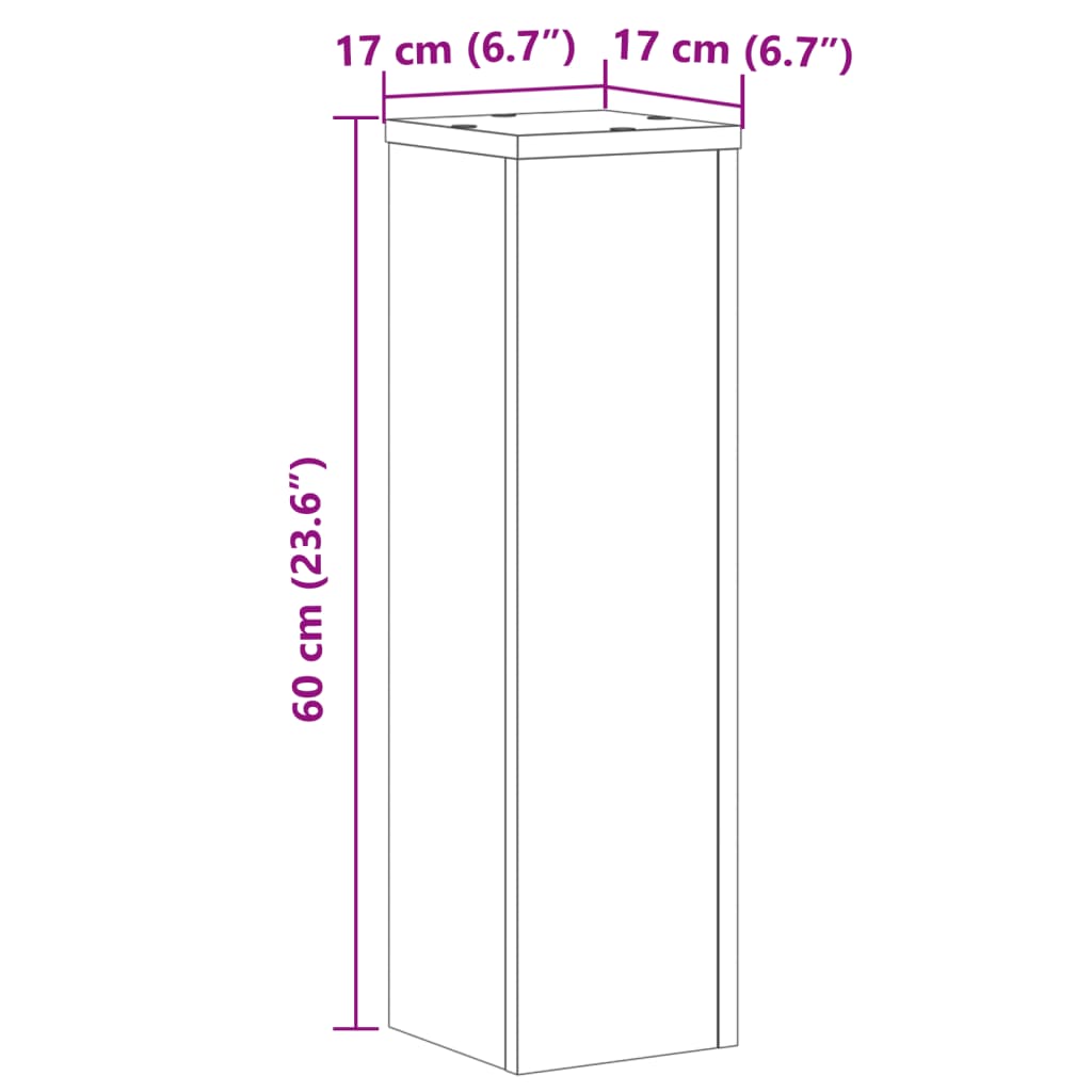 Supporti per Piante 2 pz Rovere 17x17x60 cm in Multistrato | homemem39