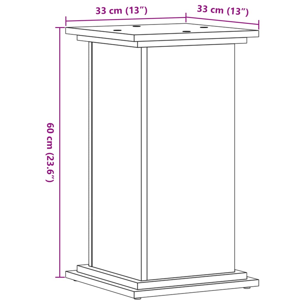 Supporto per Piante Grigio 33x33x60 cm in Legno Multistrato | homemem39