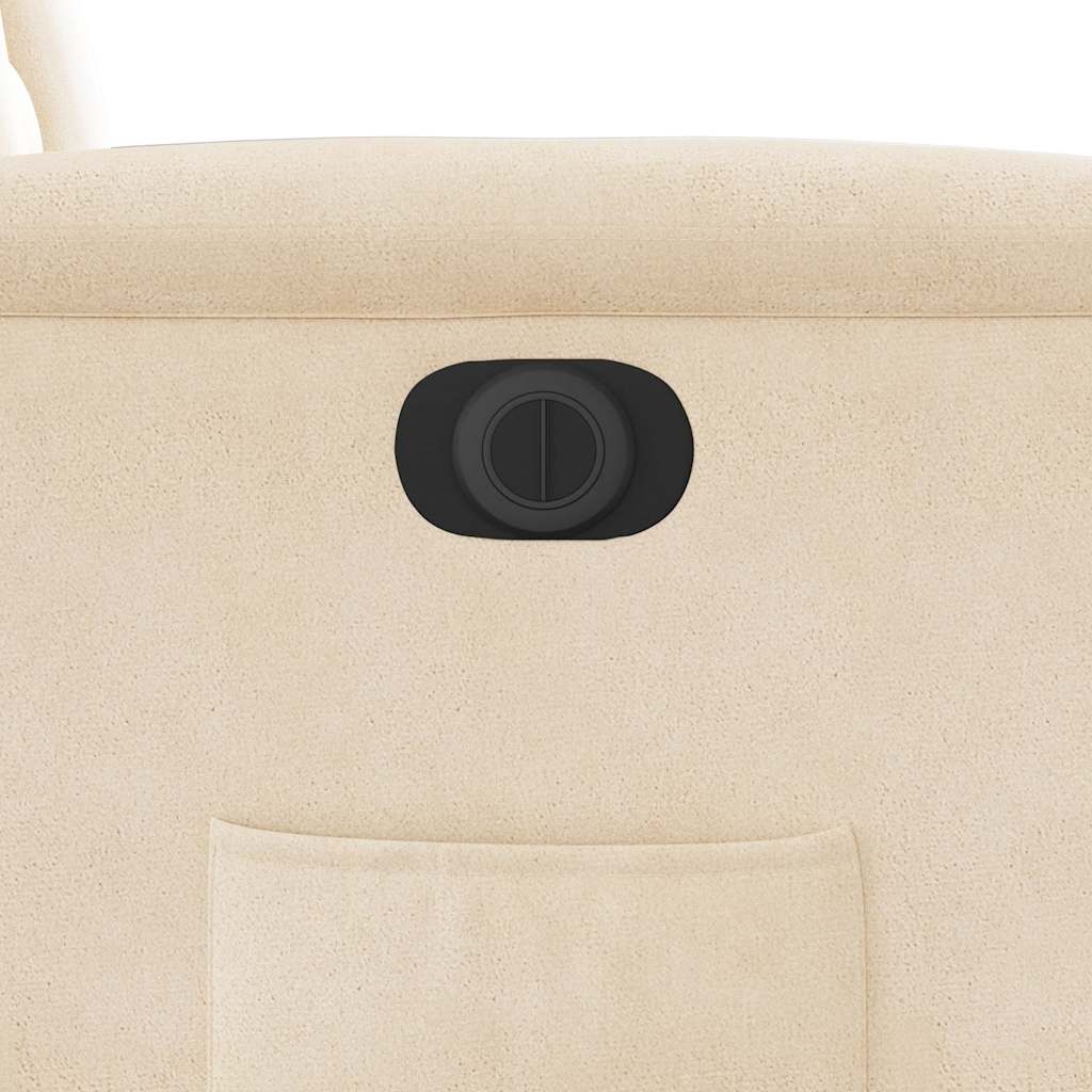 Poltrona Alzapersona Reclinabile Elettrica Beige in Microfibra
