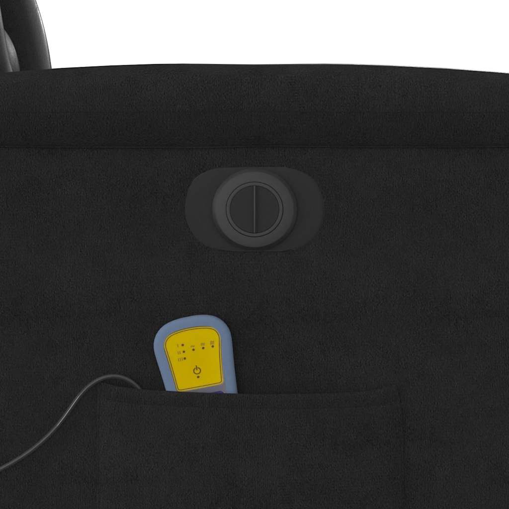 Poltrona a Rialzo Reclinabile Massaggiante Nera Microfibra