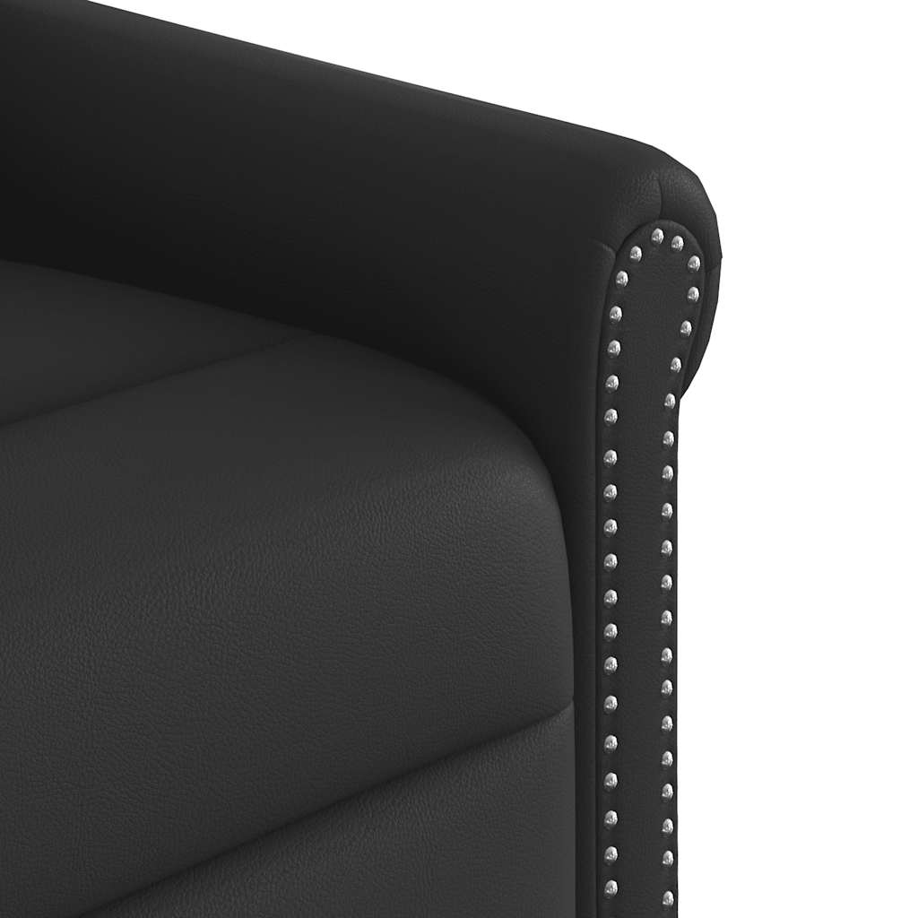 Poltrona Reclinabile Elettrica Nero Lucido Similpelle | homemem39
