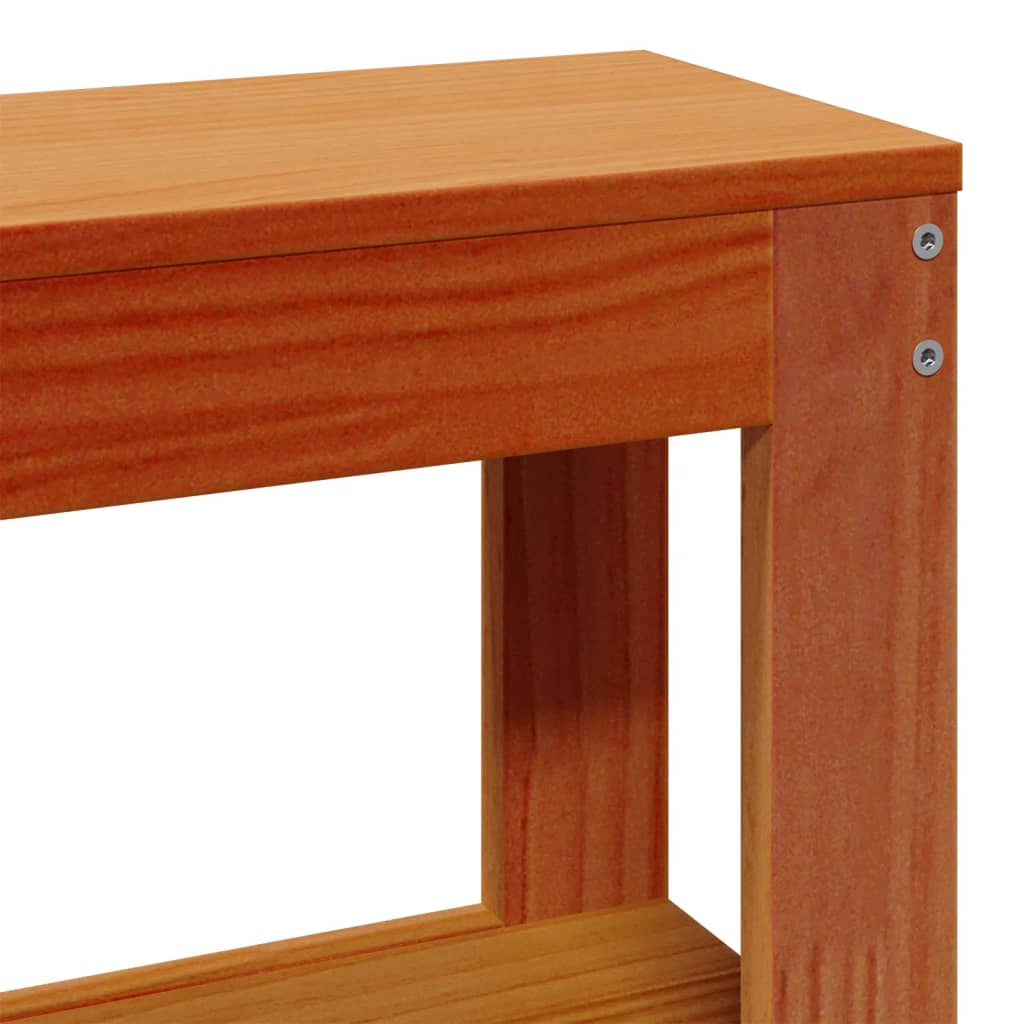 Giroletto con Testiera Marrone Cera 200x200 cm Massello Pino | homemem39