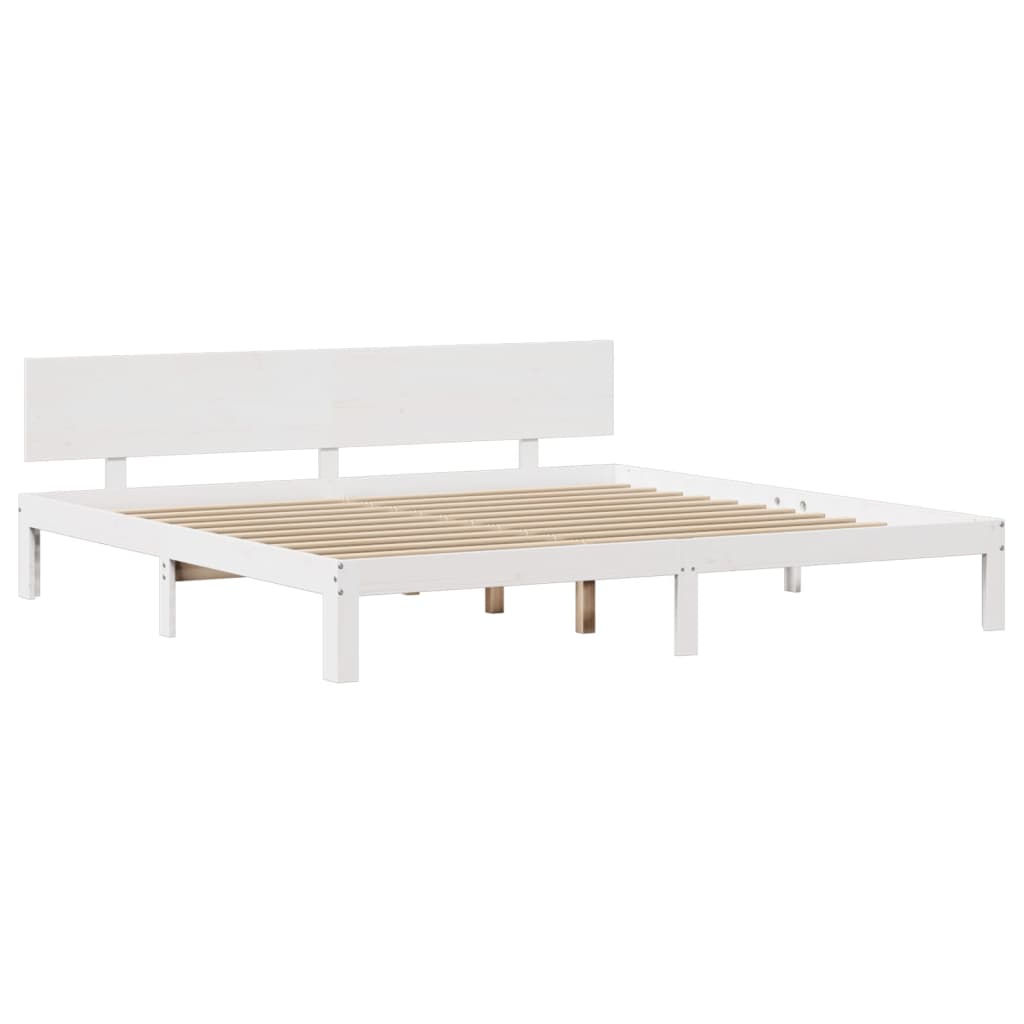 Giroletto con Testiera senza Materasso Bianco 200x200 cm | homemem39