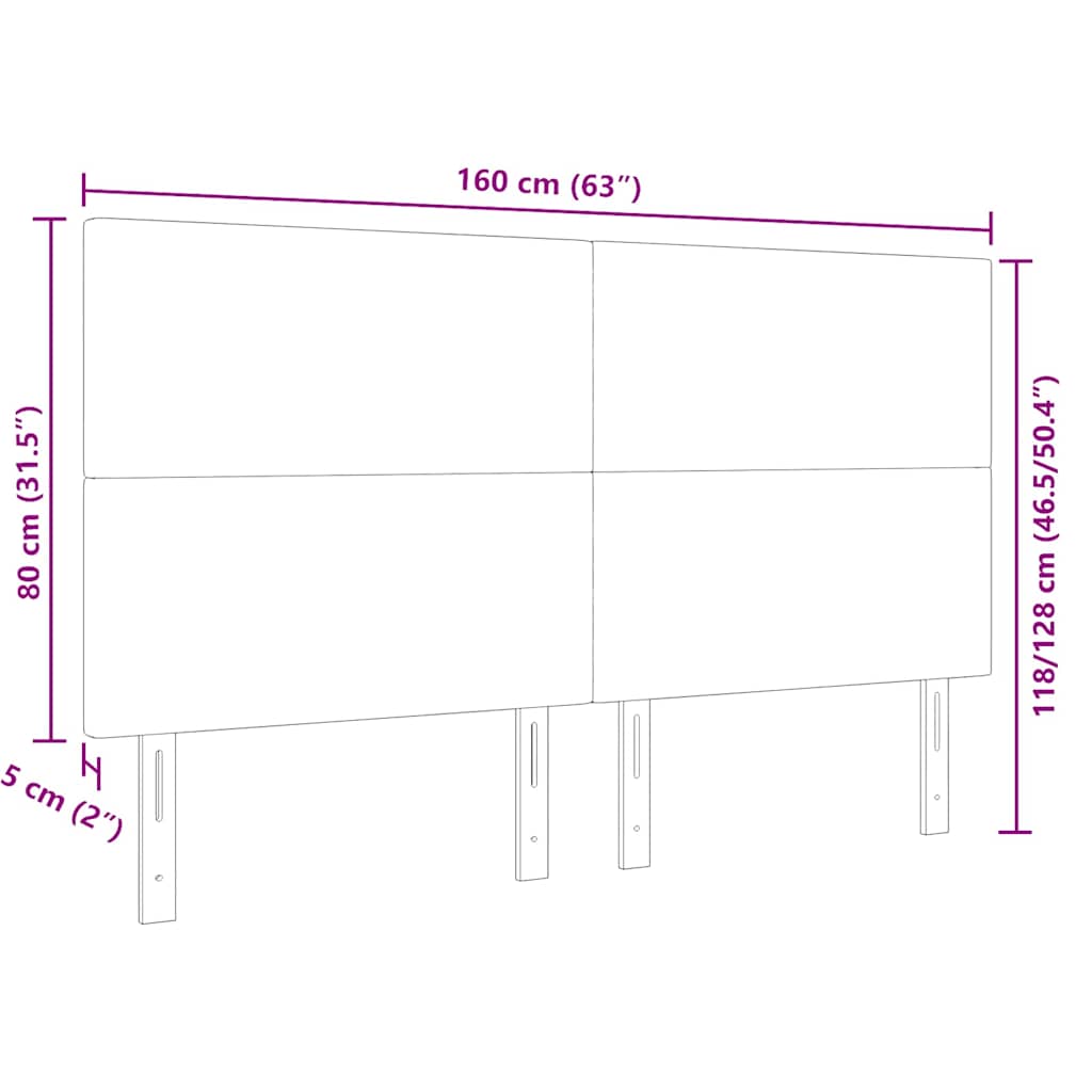 Testiera LED con testiera Grigio scuro 160 cm Tessuto in Cords | homemem39