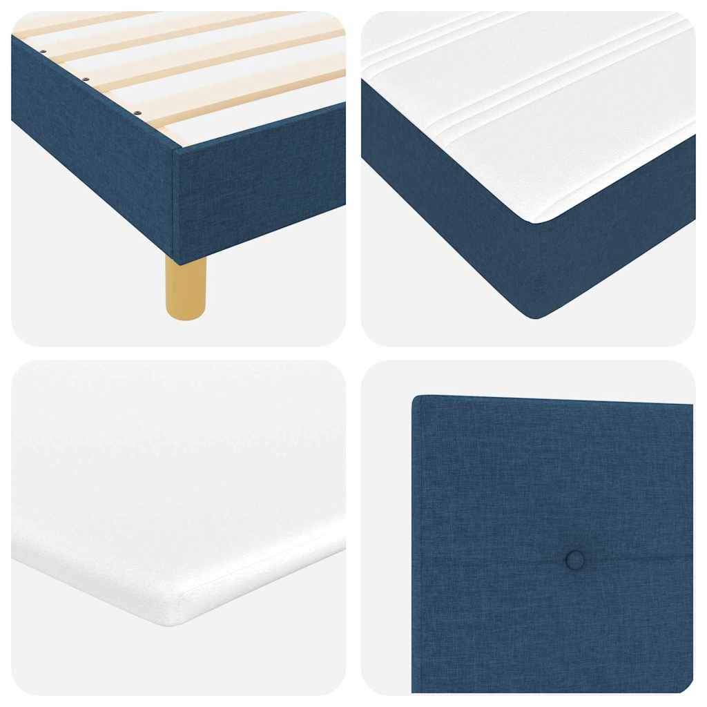 Letto a molle con materasso Blu 140 x 190 cm Tessuto | homemem39