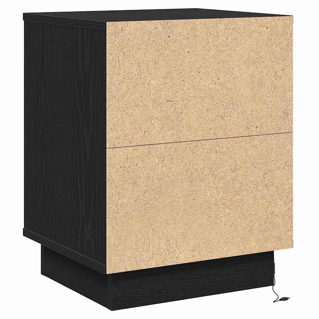 Armadio da Notte 2 pcs Rovere Nero 39 x 34,5 x 50 cm