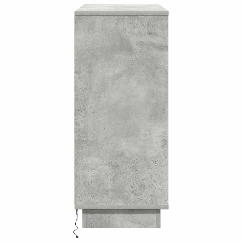 Madia LED Grigio cemento 90 x 32 x 75 cm Legno multistrato
