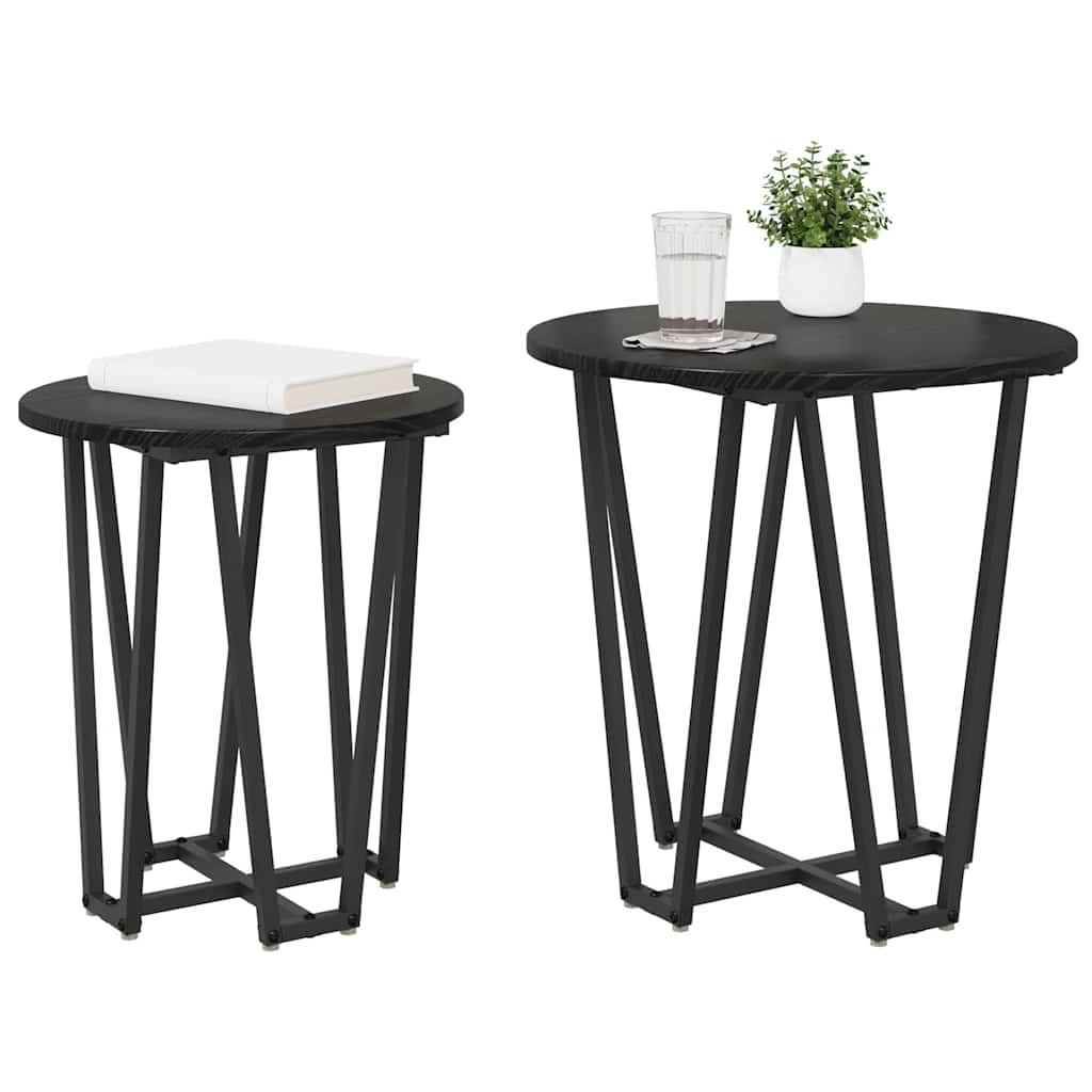 Set tavolini 2 pcs Rovere Nero | homemem39