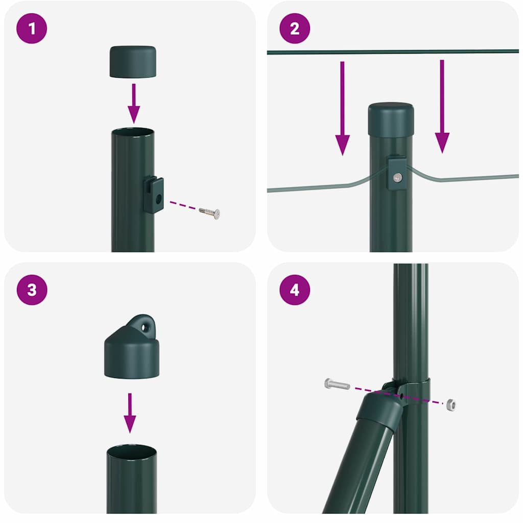 Recinzione esagonale da esterno da fissare a terra 10 x 0,6 m