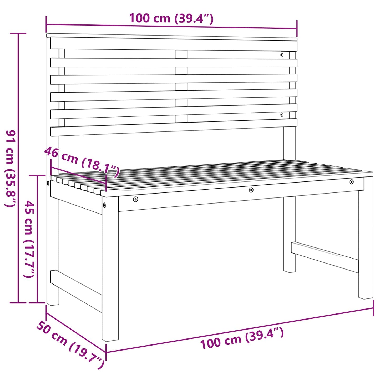 Sedia da Giardino Marrone 100 x 50 x 91cm | homemem39
