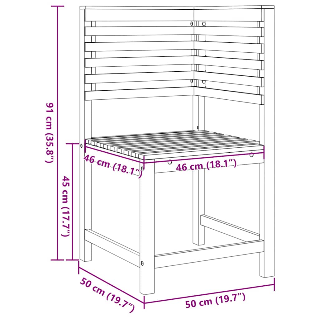Sedia da Giardino Marrone 50 x 50 x 91cm | homemem39