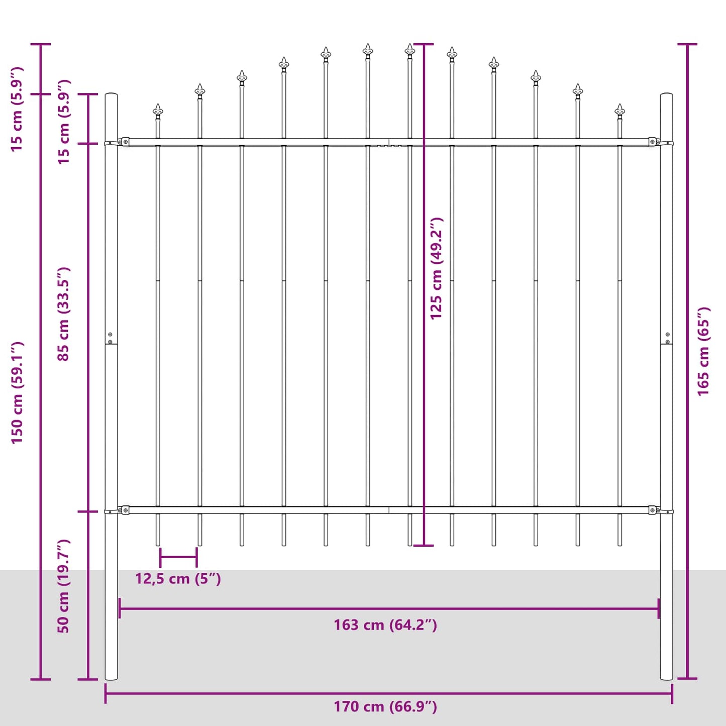 Recinzione per Giardino Woerden Bianco 170 x 165 cm | homemem39