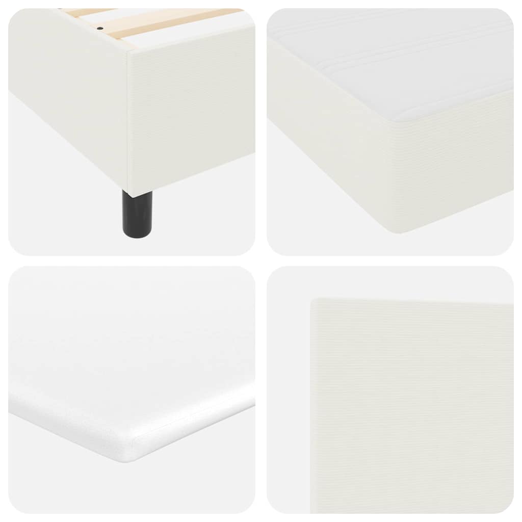 Letto a molle Crema e Bianco 120 x 190 cm Tessuto in Cords | homemem39
