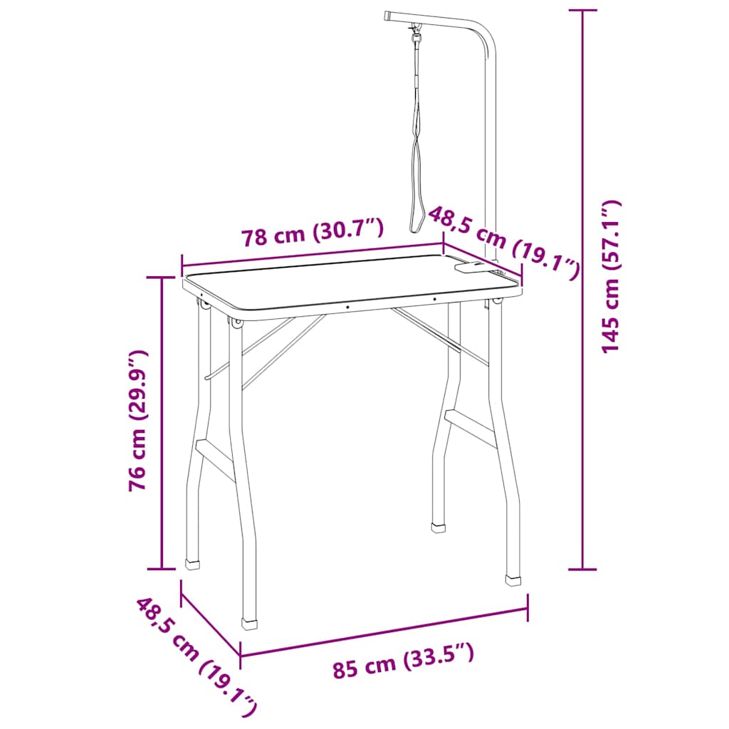 Tavolo Toelettatura Cani Gatti Animali Regolabile 1 Guinzaglio