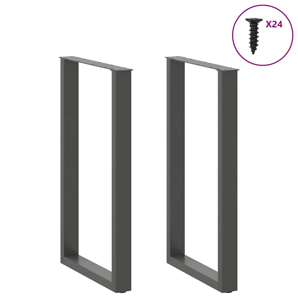 Gambe per tavolo da bar forma U 2 pz Antracite 40x(100-101)