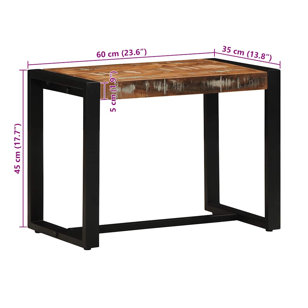 Panca Multicolore 60x35x45 cm in Legno Massello Recupero