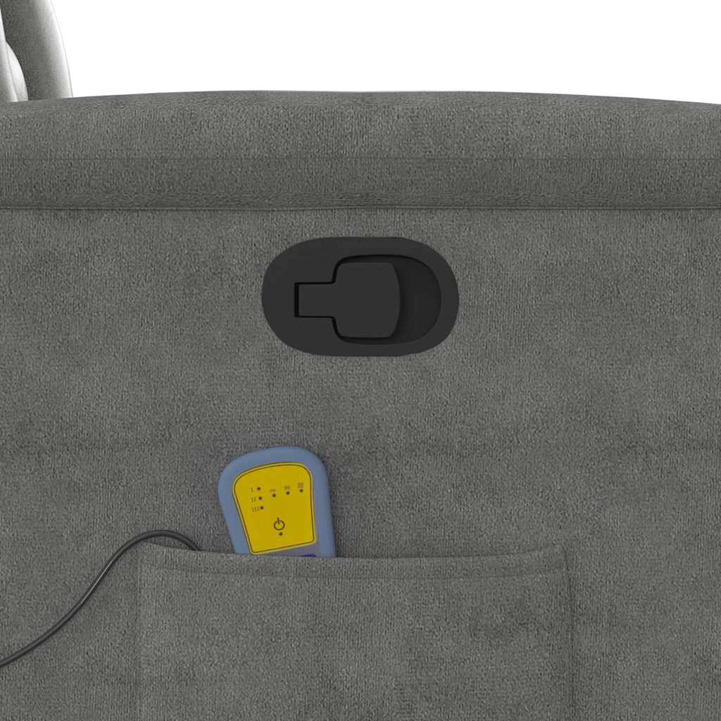 Poltrona Reclinabile Massaggio Grigio Scuro Tessuto Microfibra | homemem39