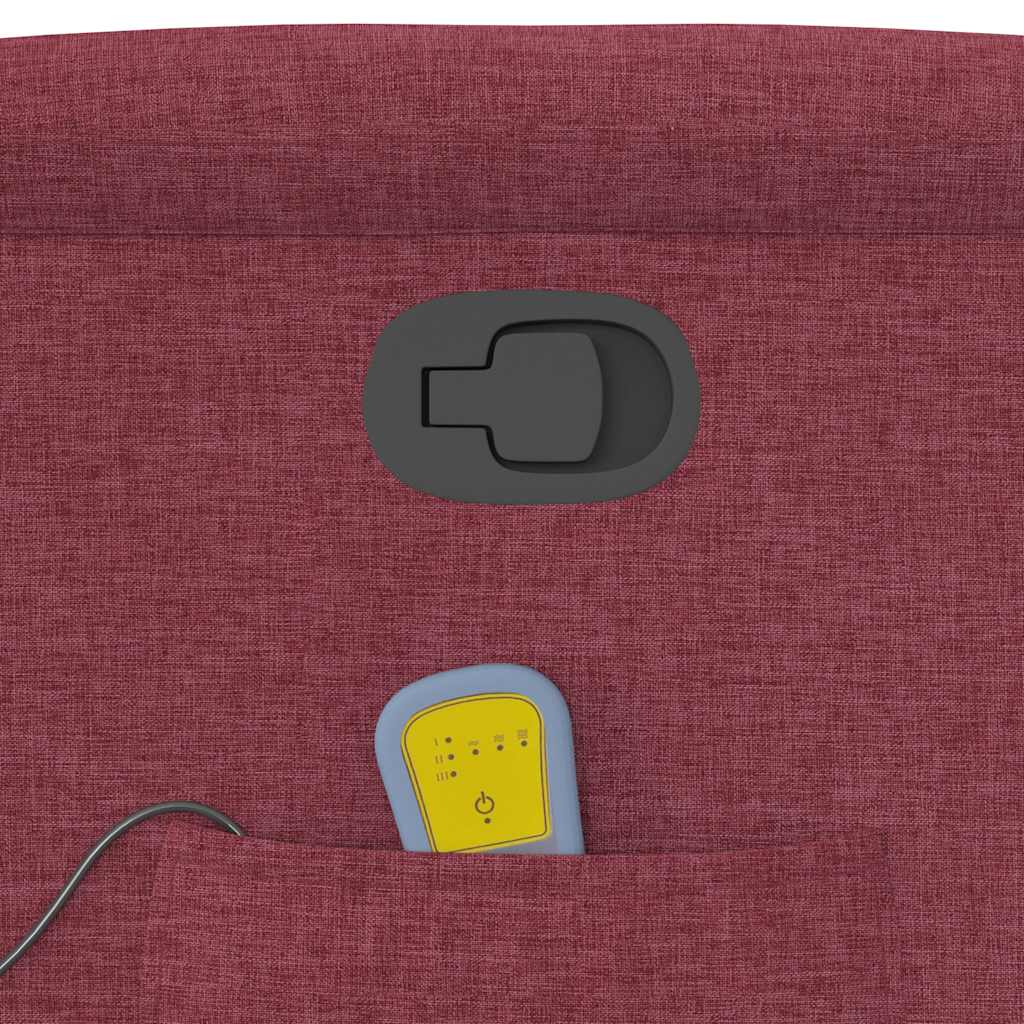 Poltrona Massaggiante Reclinabile Rosso Vino in Tessuto - homemem39