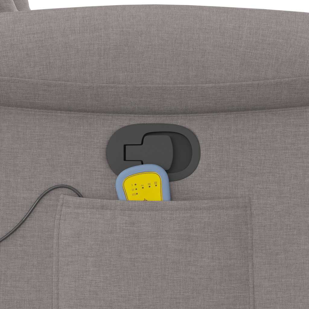 Poltrona Massaggiante Reclinabile Tortora in Tessuto - homemem39