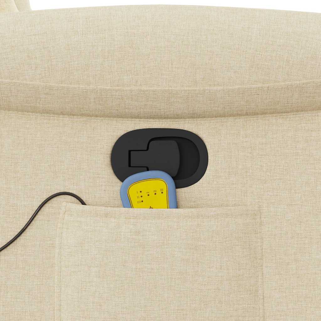 Poltrona Massaggiante Reclinabile Crema in Tessuto