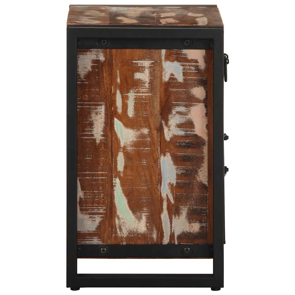 Comodino Multicolore 40x30x50 cm in Legno Massello Recupero | homemem39