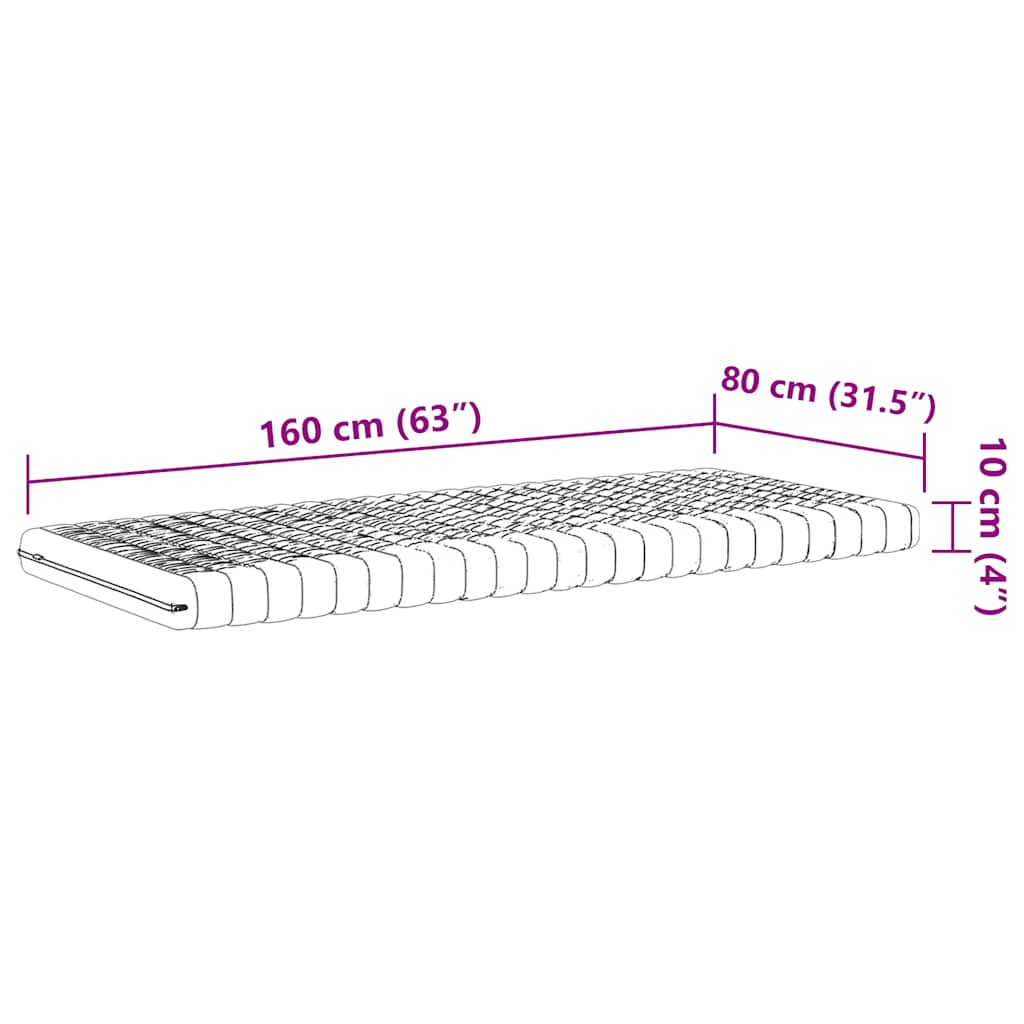 Materasso Schiuma per Bambini Bianco 80x160 7Zone Durezza 20ILD | homemem39