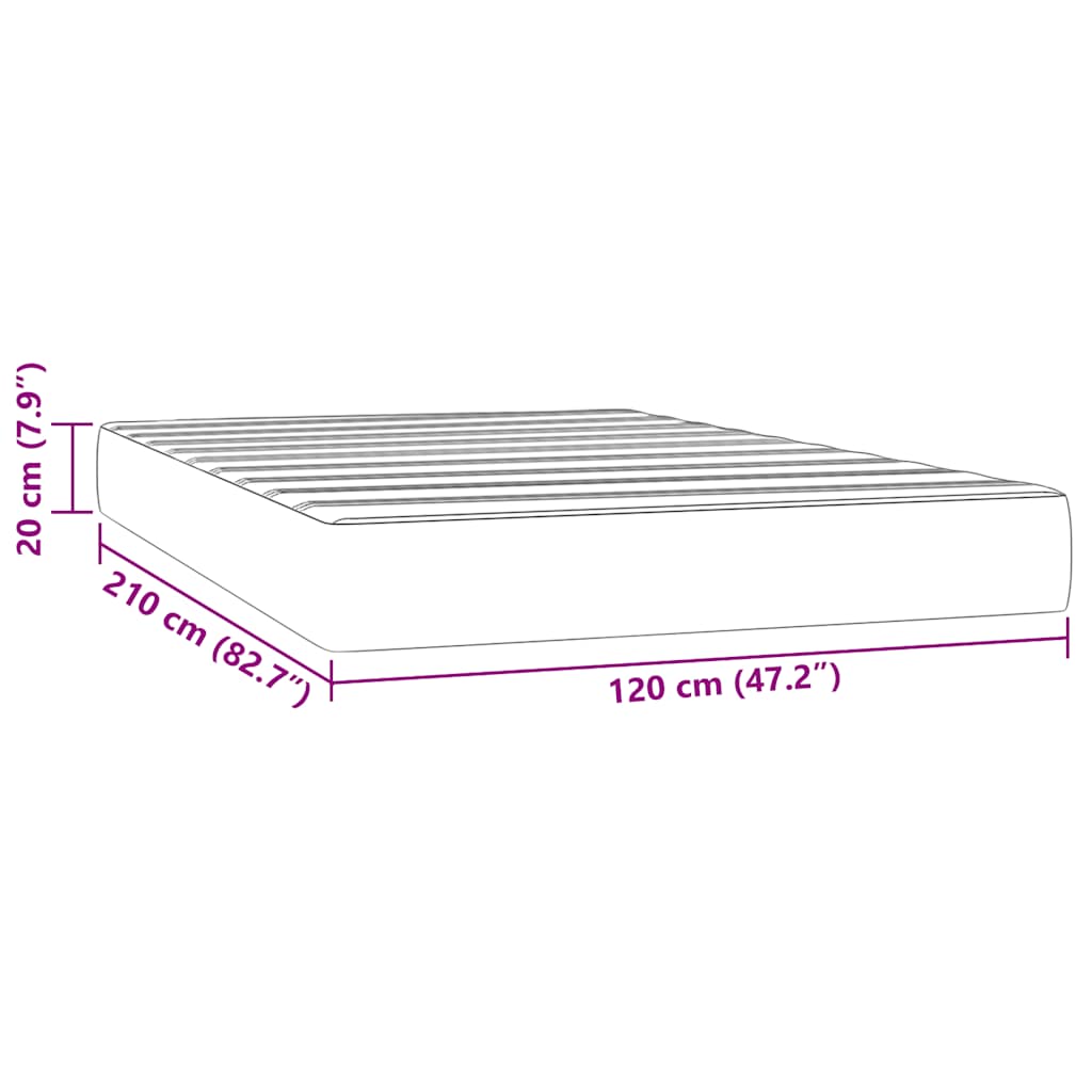 Materasso a Molle Insacchettate Rigidità Media Blu Scuro 120x210x20 cm in Velluto | homemem39