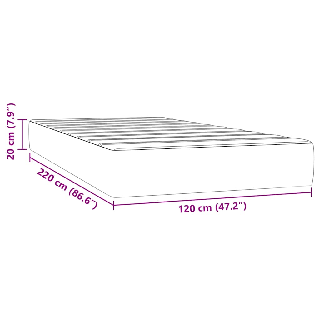Materasso a Molle Insacchettate Rigidità Media Rosa 120x220x20 cm in Velluto | homemem39