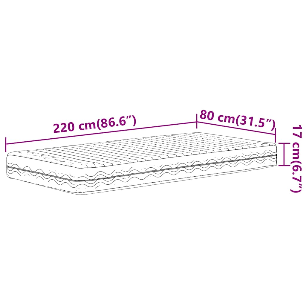 Materasso in Schiuma Bianco 80x220 cm Durezza H2 H3 | homemem39
