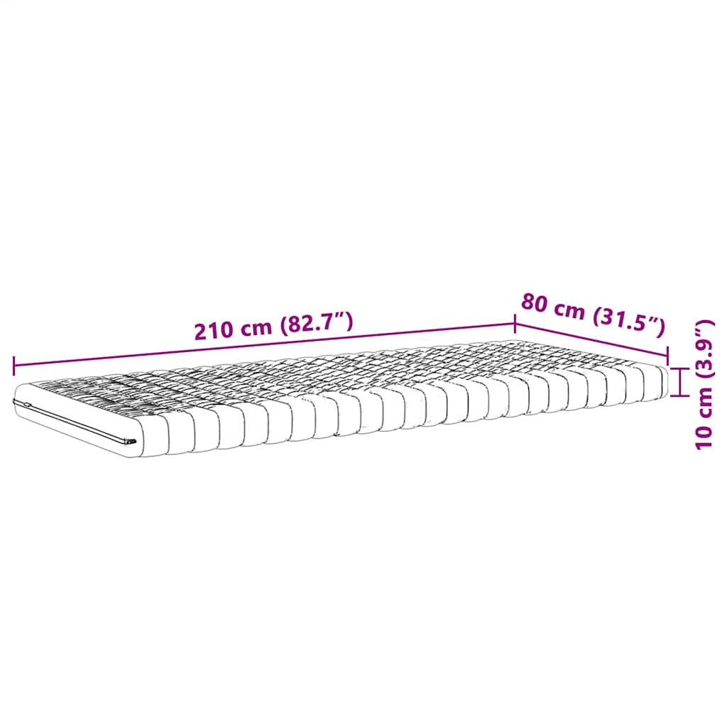 Materasso in Schiuma Bianco 80x210 cm 7 Zone Durezza 20 ILD | homemem39